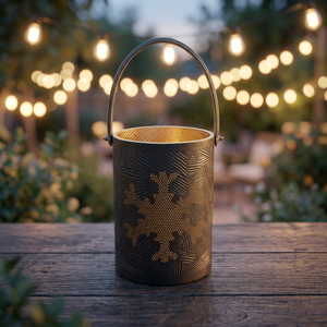 Sonnet <b>Decor</b> Cylinder Iron Handmade Eco-Friendly Waterproof Candle Holder Embossing Printing <b>Tree</b> Pattern Durable Home - Product Image 3