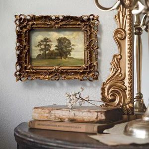 Trang Trí 6 "7" Châu Âu Cổ Điển Sơn Dầu Khung Sáng Tạo Vàng 3D Khung Ảnh Của Nhãn Hiệu Nhựa Tường Treo Hình Bầu Dục Hình Ảnh Khung - Product Image 6