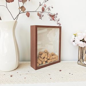 Home Decor Wine Cork Holder Wooden Wine Cork <strong>Shadow</strong> <strong>Box</strong> Display Case <strong>Frame</strong> Collection <strong>Box</strong> Wood Memory Keepsake <strong>Box</strong> - Product Image 6