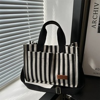Sac fourre-tout en toile personnalisé avec logo, rayures colorées, en coton écologique, pour maman, infirmière, plage, ordinateur portable