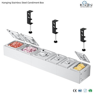 Conteneur suspendu pour garnitures de pizza, bac de rangement alimentaire suspendu en acier inoxydable pour l'organisation des ingrédients de la cuisine de pizzeria - Product Image 1