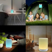 Portable Smart Touch sans fil bleu dent haut-parleur lecteur Led coloré veilleuse Table de chevet lampe Support Tf carte Aux avec micro