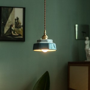 Japanese Style Ceramic LED Pendant <b>Light</b> Square Single Head For Bedroom Dining Room Retro Vintage Home <b>Lighting</b> - Product Image 1