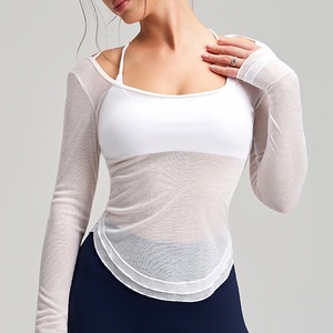 Camiseta de Yoga Cloud Rise <span class=keywords><strong>para</strong></span> Mujer, Ajustada, de Color Sólido, Manga Larga, con <span class=keywords><strong>Sujetador</strong></span> Incorporado, Top Deportivo <span class=keywords><strong>para</strong></span> Gimnasio, Ropa Deportiva de Invierno - Product Image 3