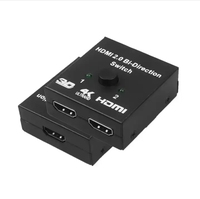 Divisor/Conmutador Bidireccional 2x1/1x2 de Aluminio 2.0 con Conectores Chapados en Oro para Reproductor de DVD de Computadora - Logotipo Personalizado