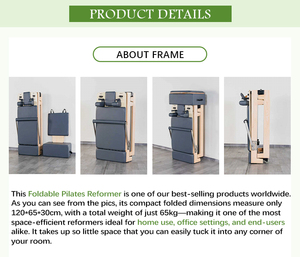 Lit de réforme pliable en bois de chêne durable pour le <span class=keywords><strong>yoga</strong></span> et le <span class=keywords><strong>Pilates</strong></span>, réforme pliable pour la maison - Product Image 4