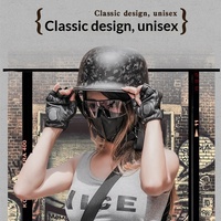 Casque de moto demi-coque en fibre de carbone, design rétro de type bucket, certifié 3C, inspiré du style allemand militaire, pour cruiser