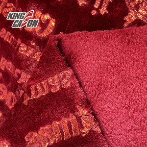 KINGCASON Fabric Supplier 100 Polyester Soft Comfortable Monogram Foil Stamping Flannel Fleece Fabric for Home Textiles - Product Image 3