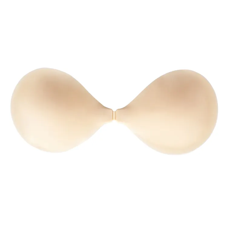 XW004 dust-prevent surface seamless thin round cup strapless adhesive invisible silicone bra for women