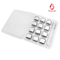 Glaçons en métal gravés au laser de marque personnalisée Paquet de 12 glaçons en acier inoxydable réutilisables pour boissons Glaçons SS de qualité alimentaire