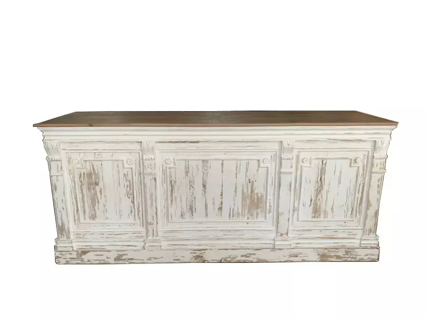 Mrs Woods French Style Reclaimed Solid Wood Rustic Bar Table Event Wedding Bar Counter Design