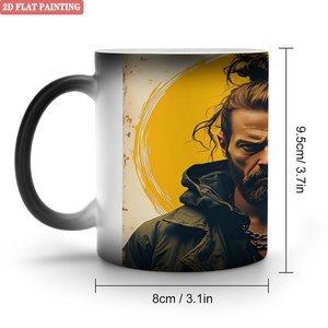 Tasse magique 11oz en céramique noire givrée sensible à la chaleur, cadeau d'anniversaire pour couple - Product Image 1