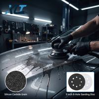 Échantillon Gratuit Disque de Ponçage Étanche en Carbure de Silicium 5 Pouces 8 Trous, Papier Abrasif Humide/Sec pour Peinture Automobile et Polissage Métallique OEM