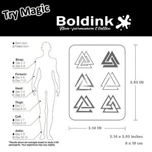 Autocollant de <span class=keywords><strong>tatouage</strong></span> semi-permanent à l'encre végétale, motif <span class=keywords><strong>triangle</strong></span> viking Valknut, pour la main, le bras, le corps, imperméable, longue durée (2 semaines) - Product Image 4