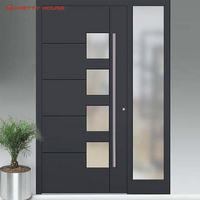 Porte d'entrée extérieure double en bois massif de grande taille, moderne et luxueuse, pour villa résidentielle ou hôtel