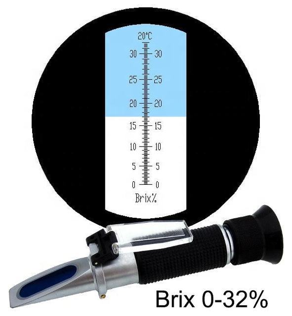 Factory Direct 0-32% Brix Handheld Refractometer for Fruit Juice Honey Wine