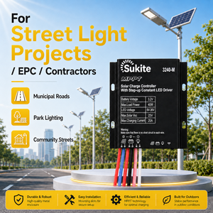 Contrôleur solaire MPPT <span class=keywords><strong>3240</strong></span> <span class=keywords><strong>3</strong></span>.2V 40W 20A Sukite, excellent rapport qualité-prix, installation facile pour les projets de lampadaires solaires publics - Product Image 5