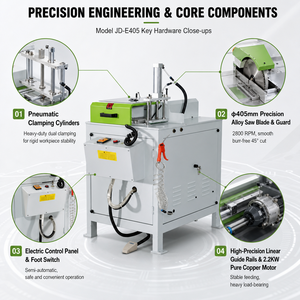 JUNDE Automatic 45 Degree Window Aluminum Profile <b>CNC</b> <b>Cutting</b> <b>Machine</b> 2200W Single Head 380V 200kg 1 Year Warranty - Product Image 6
