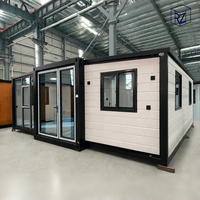 Maison conteneur extensible à double aile, maison modulaire préfabriquée en acier pour cabane de vacances et maison d'hôtes Ray-Zen