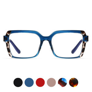 Monture de lunettes anti-lumière bleue carrée TR90 87306 unisexe, pont moyen, verres AC, monture optique - Product Image 4