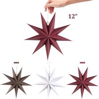 Vente en gros de lanternes en papier de 30cm décoration de fête de Noël étoiles suspendues en papier faites à la main ornement étoile en papier pour la décoration de la maison