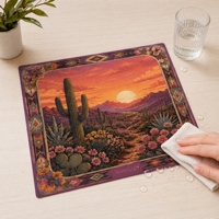 Tapis de Mahjong Américain Style Moderne Désert du Sud-Ouest NatuGift, Portable, Antidérapant, Réduction du Bruit, Thème Cactus Saguaro, Jeu de Divertissement
