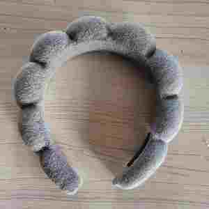 Twisted Cloud Puffy <b>Headband</b> Women Sequin Sponge Velvet Hair Band High Cranial Top Makeup Face Wash <b>Cute</b> Hair Hoop Accessories - Product Image 2