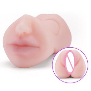 Realistic TPE Vagina Masturbator Oral Mouth <strong>Aircraft</strong> <strong>Cup</strong> Pussy Sex Toy for Men Soft with Deep Throat Double Hole - Product Image 2