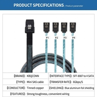 Cable de datos Mini SAS SFF-8087 a 4 SATA de 6 Gbps para actualización de controlador RAID de servidor, divisor con etiquetas P1-P4 para estación de trabajo