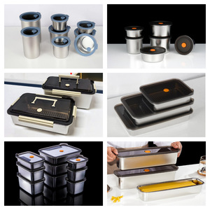 Stainless Steel Food <b>Storage</b> <b>Containers</b> Rectangle Clip-On Lid Airtight Freezer Safe Heating Dishwasher Safe <b>Kitchen</b> Set - Product Image 2