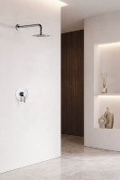 Système de douche encastré pour salle de bain, ensemble mural avec jet de pluie, mitigeur monocommande moderne chaud/froid en acier inoxydable
