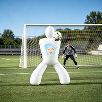 Mur de défense gonflable portable pliable de 2 m pour entraînement de football adulte, avec logo personnalisé, en forme de mannequin à 2 jambes pour coup franc