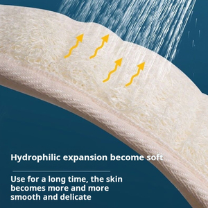 Esponja de baño de esponja vegetal ecológica natural al por mayor, toalla de esponja vegetal larga moderna para ducha suave, tira de limpieza trasera - Product Image 3