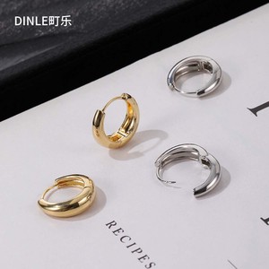 Dinle Hoop <b>Earrings</b> Gold Silver Zinc Alloy Titanium Alloy <b>Post</b> Gift Women Fashion Jewelry - Product Image 1