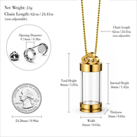 Petit pendentif bouteille d'eau bénite, amulette religieuse, support de parchemin de prière, terre sainte, relique chrétienne