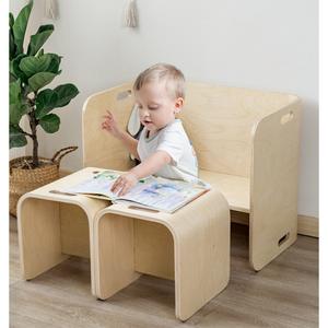 ชุดโต๊ะและเก้าอี้สำหรับเด็กอนุบาลโต๊ะไม้แข็งแรงอเนกประสงค์<span class=keywords><strong>โต๊ะ</strong></span>เรียนแฮนด์เมด - Product Image 6