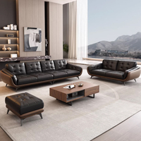 Canapé de bureau moderne en cuir véritable, style italien, pour réception, loisirs, direction, trois places, réunion d'affaires, VIP