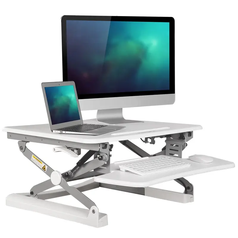 Loctek M1 EasyUp ऊंचाई समायोज्य बैठने, खड़े डेस्क उठने Foldable लैपटॉप डेस्क नोटबुक/कीबोर्ड ट्रे के साथ मॉनिटर धारक खड़े हो जाओ