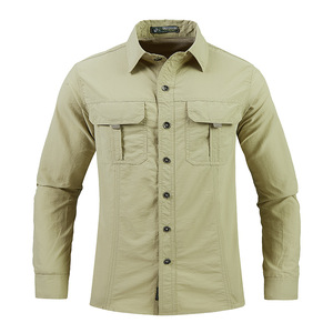 Ropa de Trabajo para <span class=keywords><strong>Hombre</strong></span> al Por Mayor a Bajo Precio, Personalizada, de Nailon de Secado Rápido y Transpirable, Camisas Casuales de <span class=keywords><strong>Manga</strong></span> Larga con Botones para <span class=keywords><strong>Hombre</strong></span> - Product Image 6