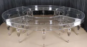 Muebles de boda, evento de fiesta, <span class=keywords><strong>mesa</strong></span> de <span class=keywords><strong>media</strong></span> <span class=keywords><strong>luna</strong></span>, círculo superior de cristal acrílico usado - Product Image 3