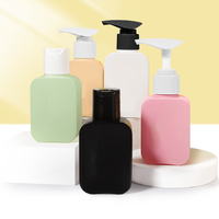 Flacon pompe carré en HDPE avec logo personnalisé, flacon cosmétique en plastique mat vide pour shampoing, gel douche, savon pour les mains, soin du visage