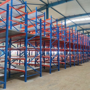 Étagères de mezzanine à poutres réglables, unités de rayonnage métalliques détachables, rayonnage à palettes en acier robuste personnalisable, rayonnage pour fourgon à 5 niveaux - Product Image 1