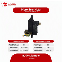 Moteur pas à pas miniature 10 mm VGSM1087 NEMA 4 5V 18 degrés 2 phases 234:1 avec boîte de vitesses pour caméra et équipement médical