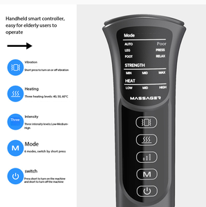 Masseur de jambes et de pieds avec chaleur pour la circulation et le soulagement de la douleur, bottes de compression d'air - Product Image 5