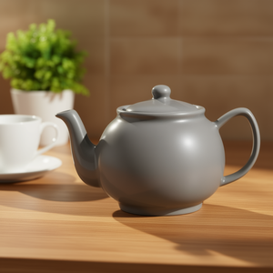 Price & Kensington <b>Teapot</b> Accents Gray <b>Ceramic</b> 24 Oz Tea Pot For Brewing Hot Tea - Product Image 3