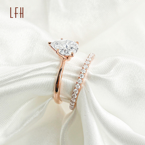 DesignFashion Moissanite订婚戒指金<span class=keywords><strong>18k</strong></span>金项链经典独特设计结婚戒指金<span class=keywords><strong>18k</strong></span>情侣 - Product Image 5