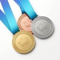 Trophée personnalisé en métal avec gaufrage, coupe à picots géométriques, médailles de sport et de course avec ruban pour événements