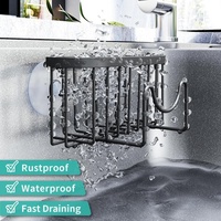 Méthodes d'installation : Organisateur d'évier de cuisine en acier inoxydable antirouille, rangement multifonctionnel pour éponges
