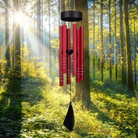 Carillons éoliens en aluminium de 36 pouces, couleur rouge/bleu/noir, découpe au laser, décoration, finition brillante imperméable, intérieur/extérieur, jardin
