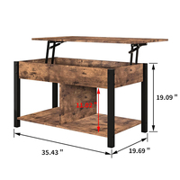 Table basse multi-usages avec étagère de rangement et compartiments cachés pour le salon